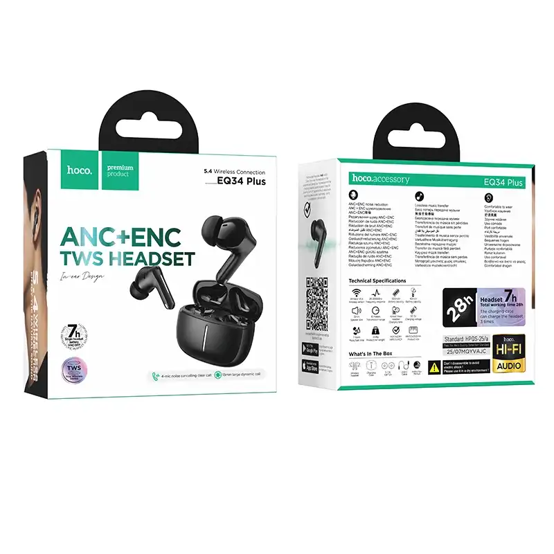 Hoco EQ34 Plus ANC True Wireless Earbuds-2