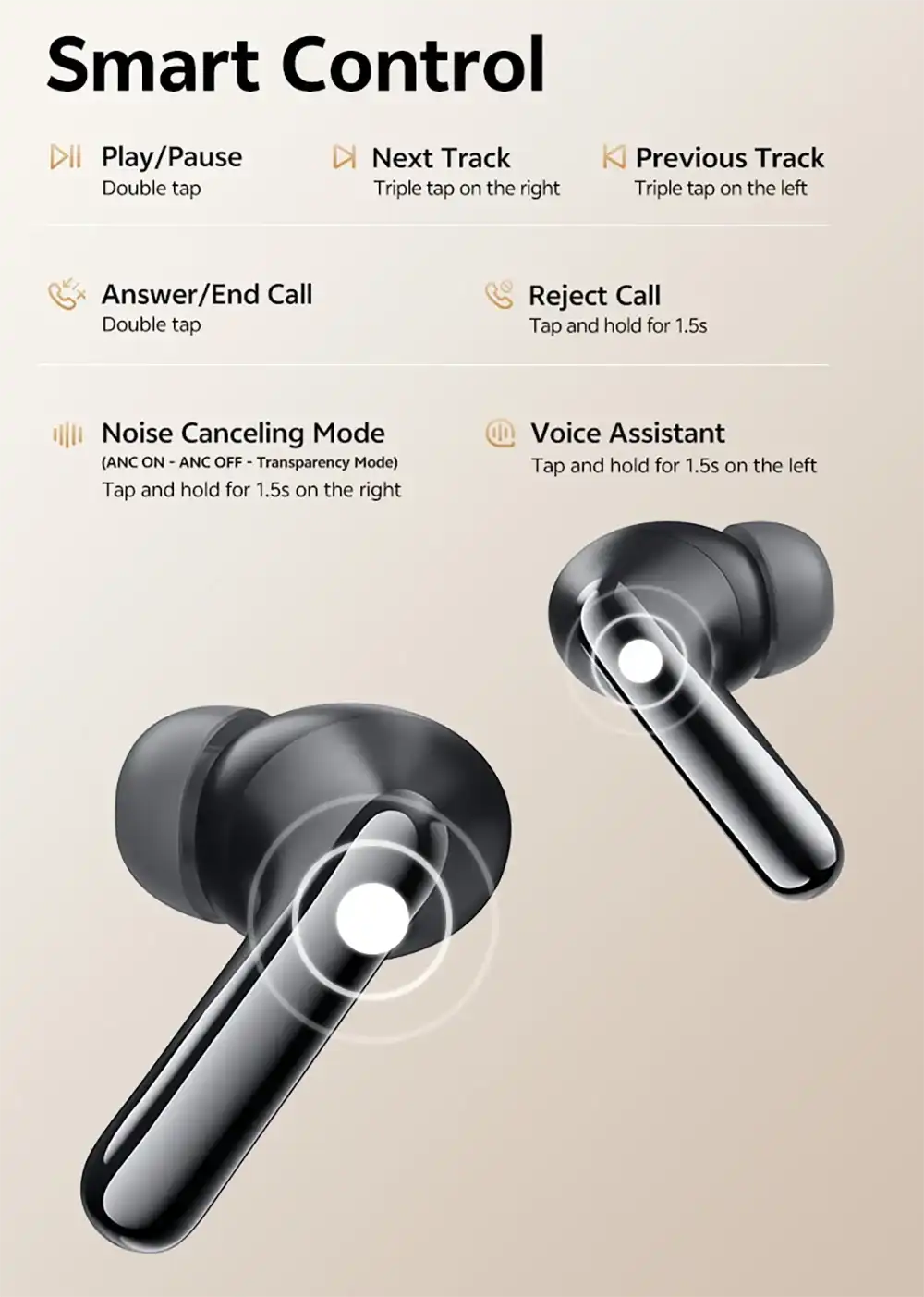 QCY N60 Melobuds ANC Wireless Earbuds 4
