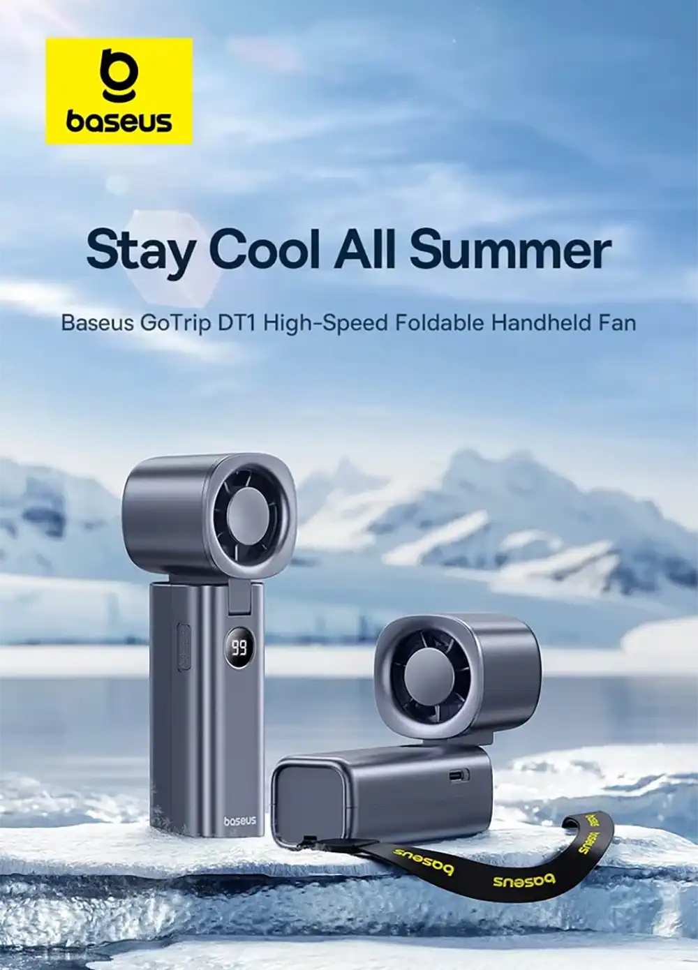 Baseus GoTrip DT1 High Speed Foldable Handheld Fan-2