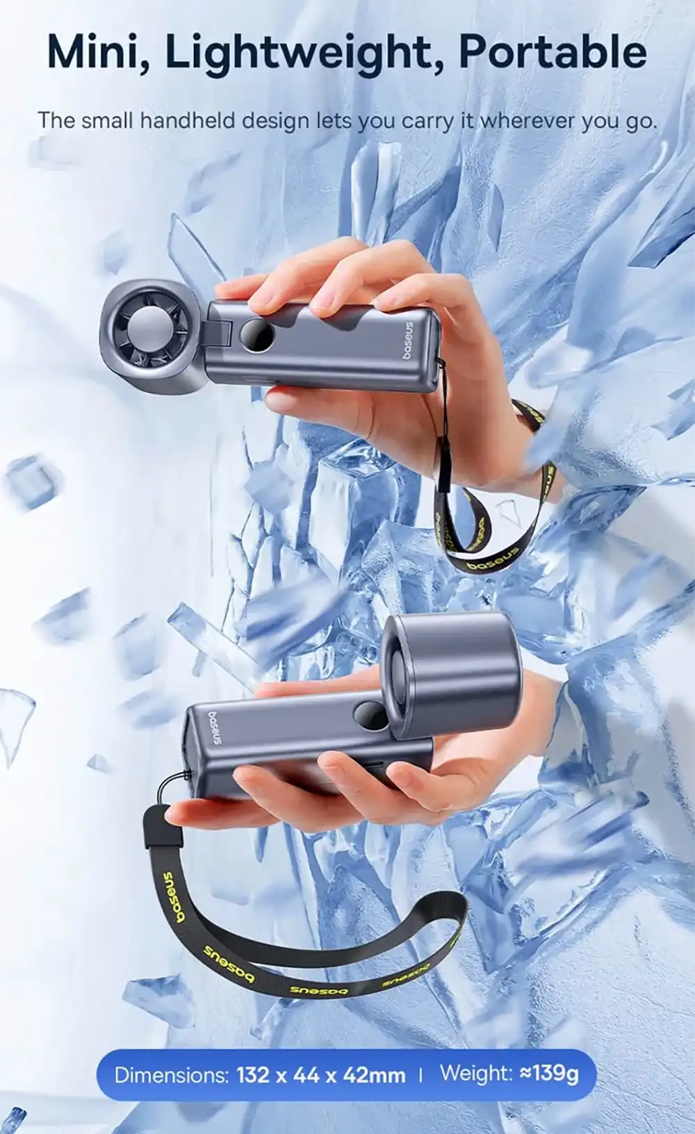 Baseus GoTrip DT1 High Speed Foldable Handheld Fan-4