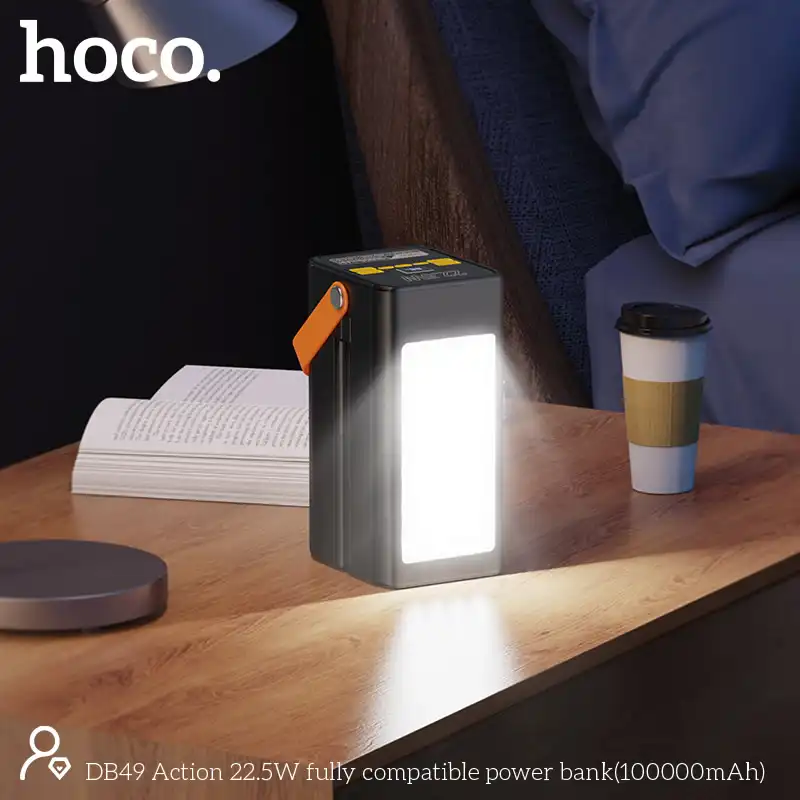 Hoco DB49 100,000mAh 22.5W Flashlight Power Bank with Cable-4