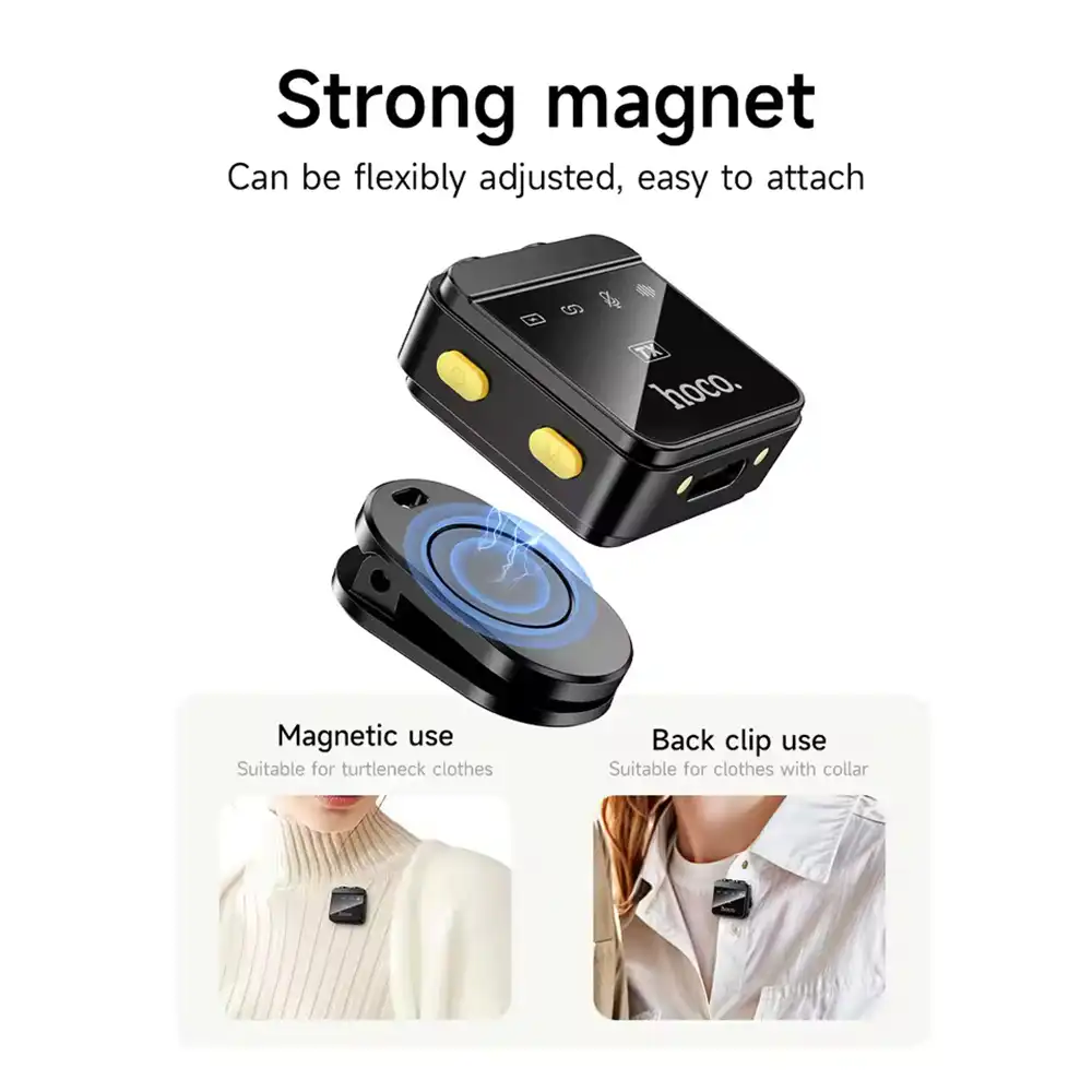 Hoco L17 Dual Mic Wireless Digital Lavalier Microphone-6