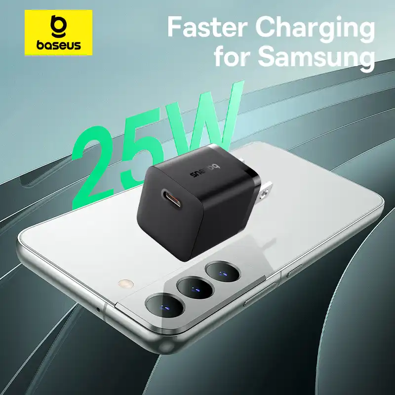 Baseus 25W GaN5 Fast Charger Mini 1C with USB-C to USB-C Cable-2