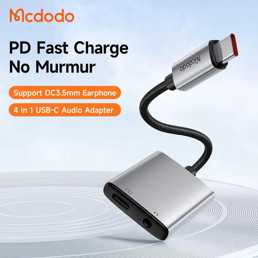 Mcdodo CA-505 USB-C to DC 3.5mm & USB-C 60W Audio Adapter-1