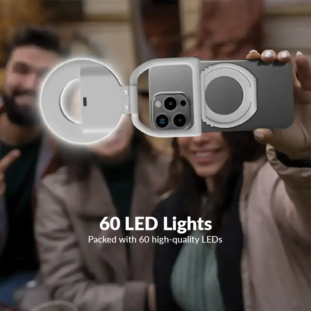 Porodo Snapbright Magnetic LED Fill Light Phone Mount-2