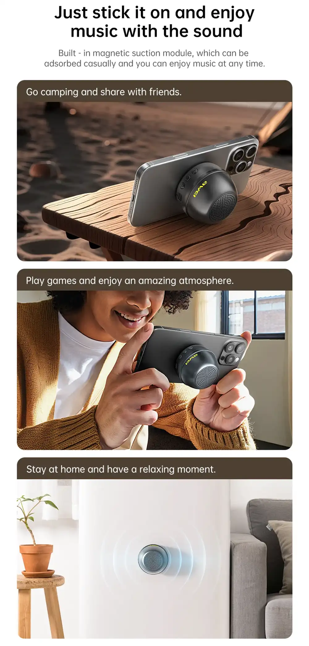 Awei KA53 Magnetic Mini Bluetooth Speaker-4