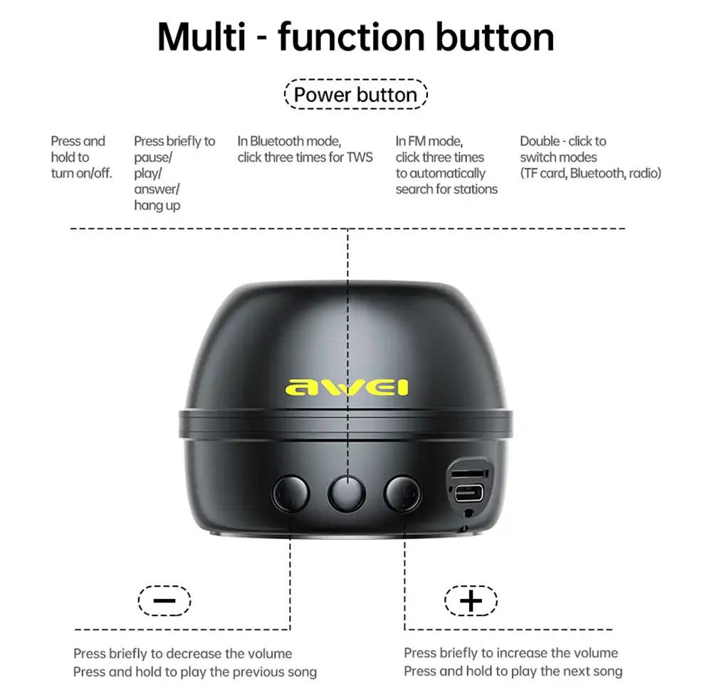 Awei KA53 Magnetic Mini Bluetooth Speaker-5
