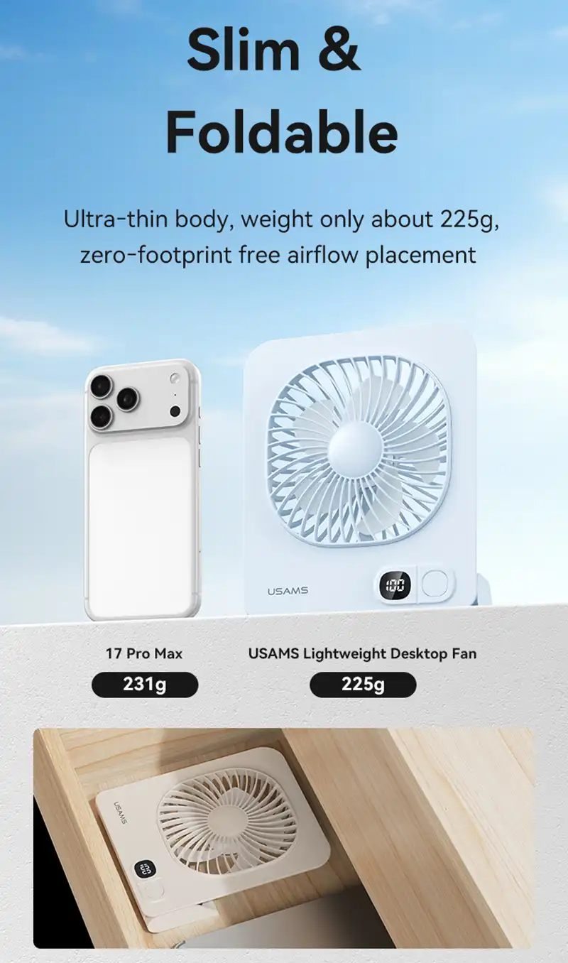 Usams ZB363 Magnetic Desktop Fan-6