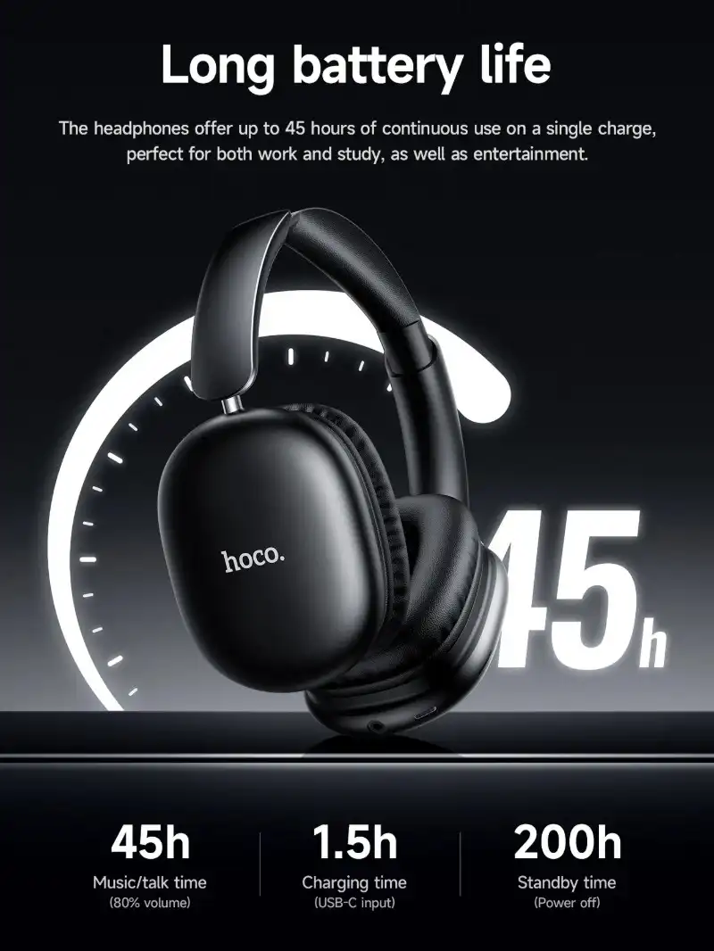 Hoco W73 Foldable Over-Ear Bluetooth Headphones-3