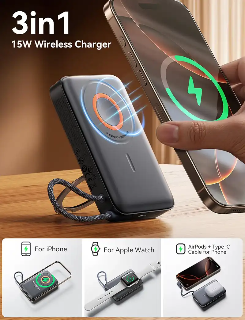 Joyroom JR-PBM02 10000mAh 22.5W 3-in-1 Magnetic Power Bank-2