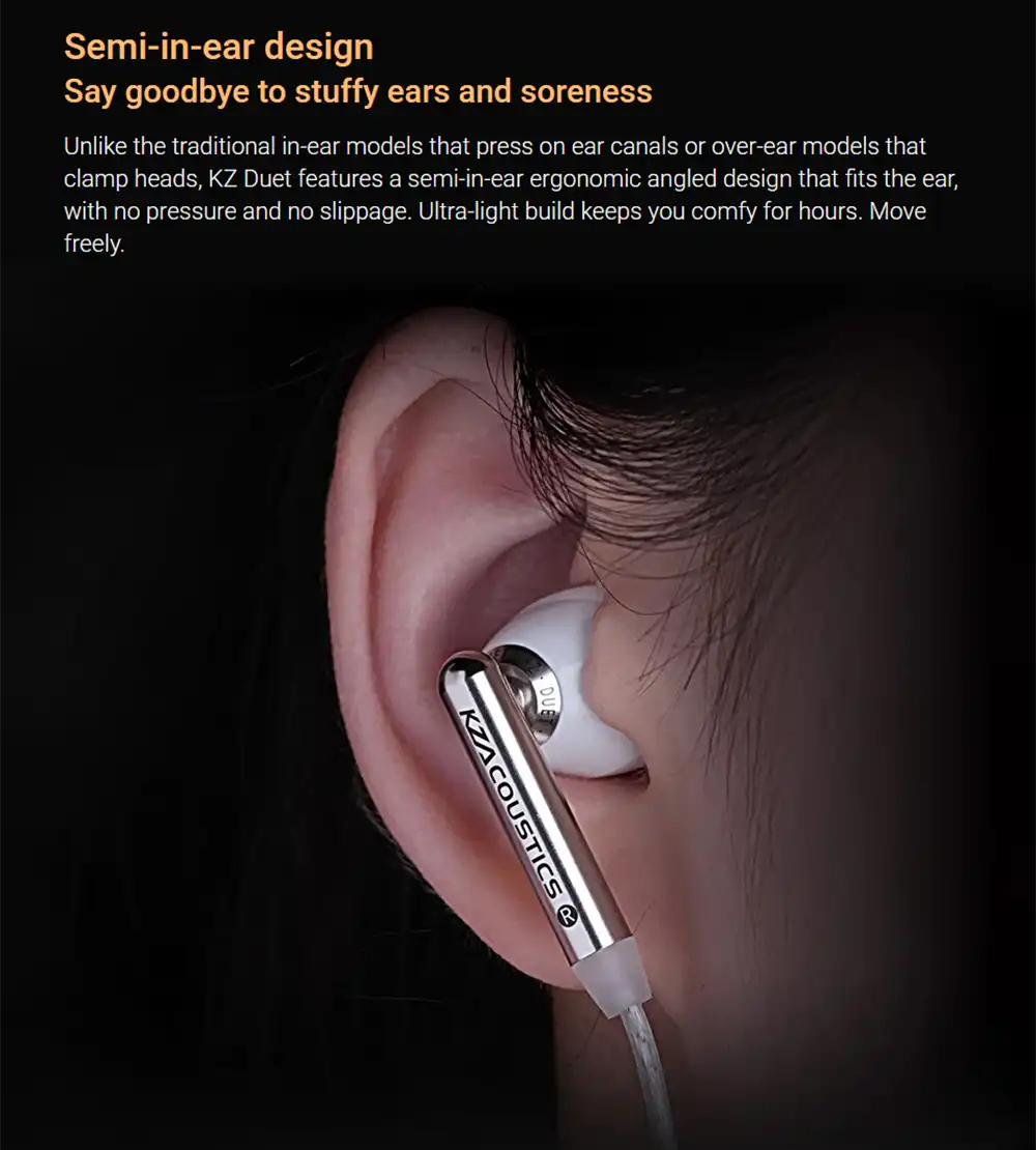 KZ DUET Quad Core Dual Dynamic Driver Earphones-4