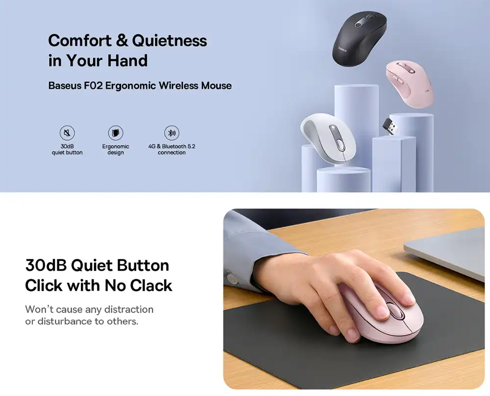 Baseus F02 Dual-Mode Wireless Mouse-2