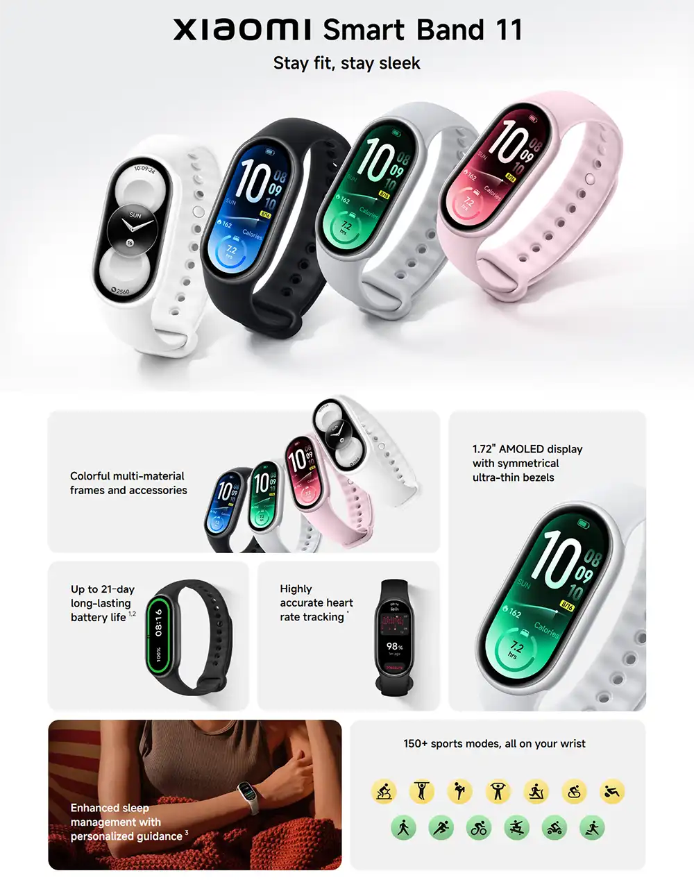 Xiaomi Band 11 Smart Fitness Band Features