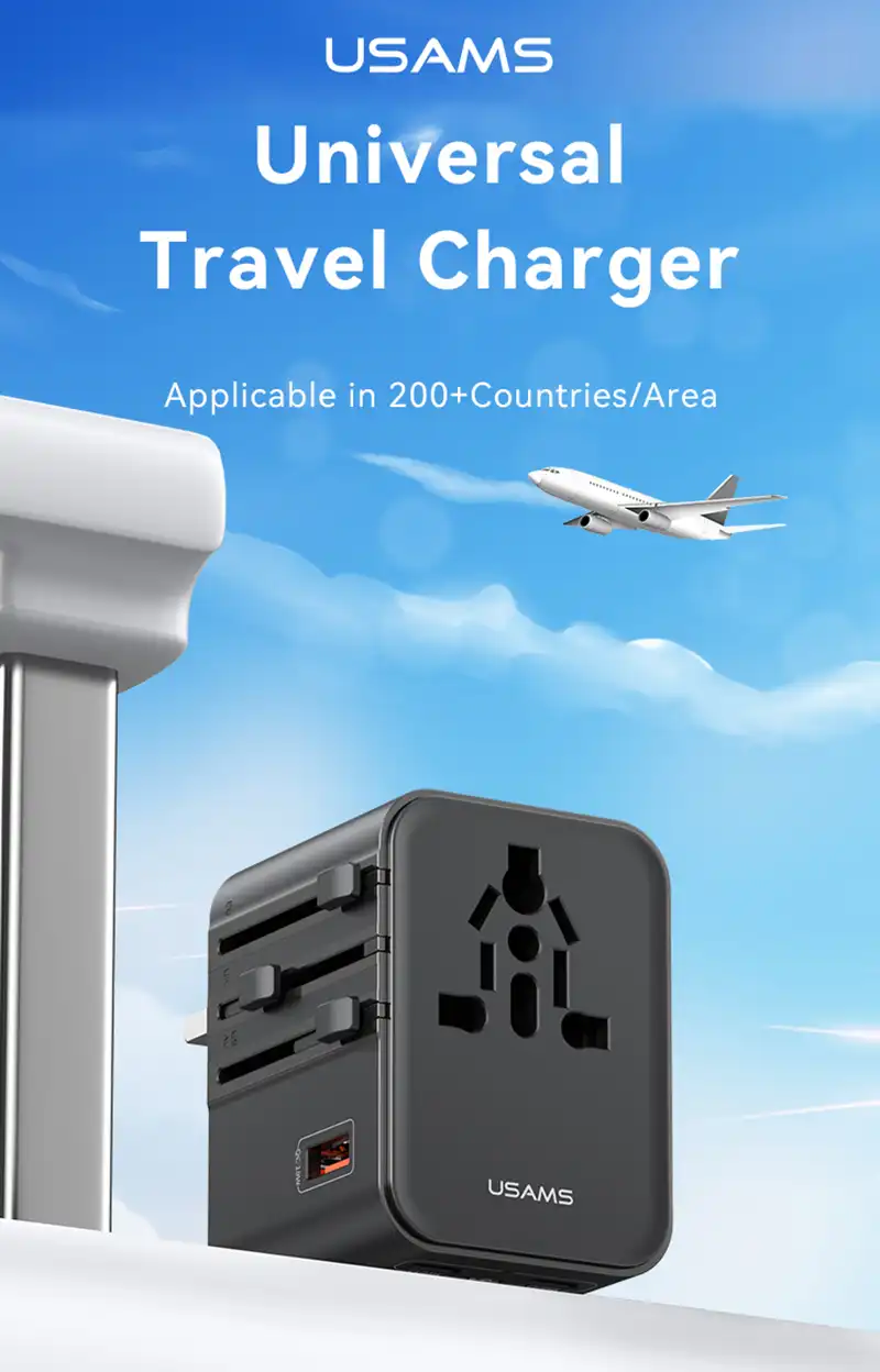 Usams CC309 25W Dual Type-C + USB Universal Travel Charger-2